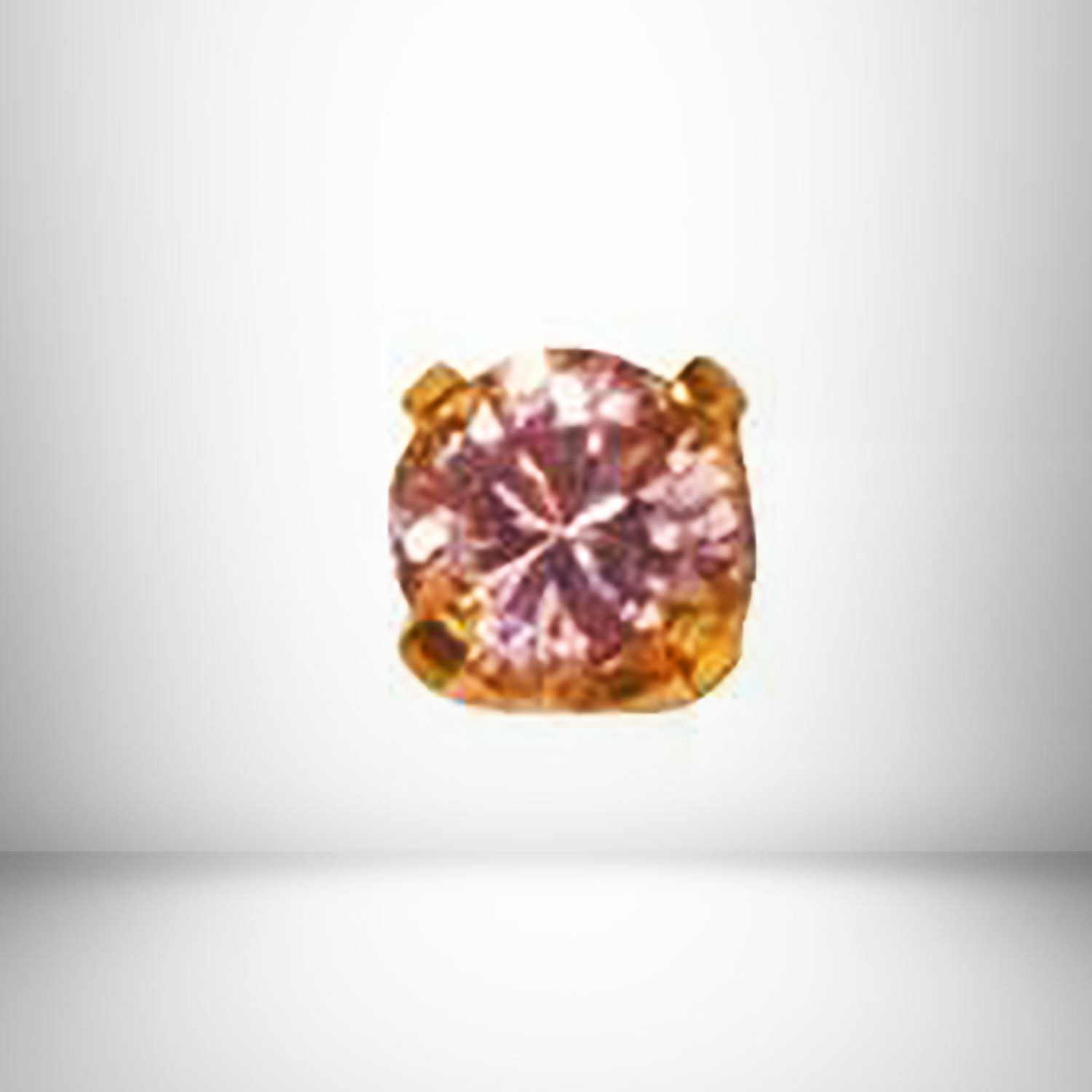 3mm Ice Pink Cubic GP EARRI 24K Zirconia