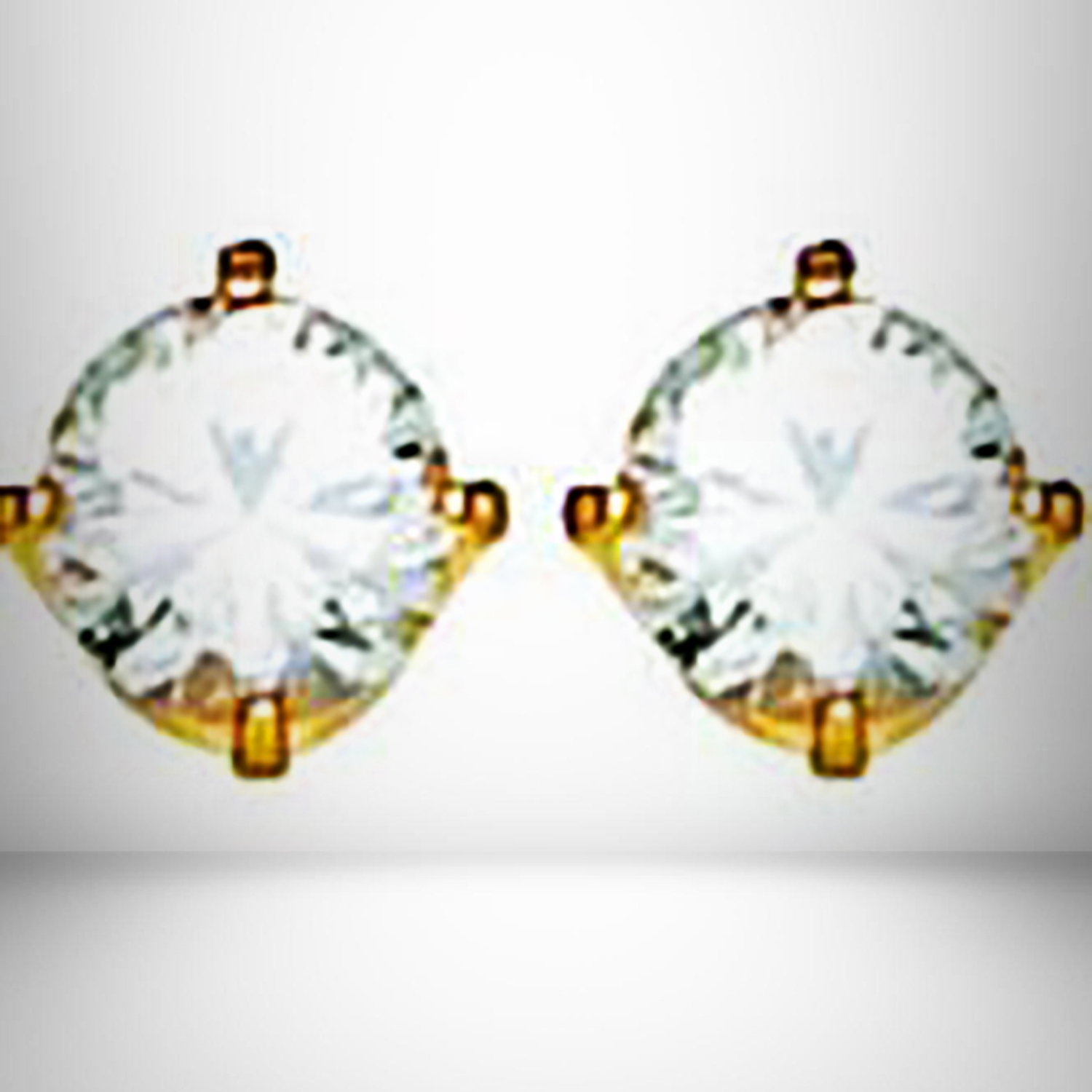 24K GP 5mm Cubic Zirconia CZ EARRING