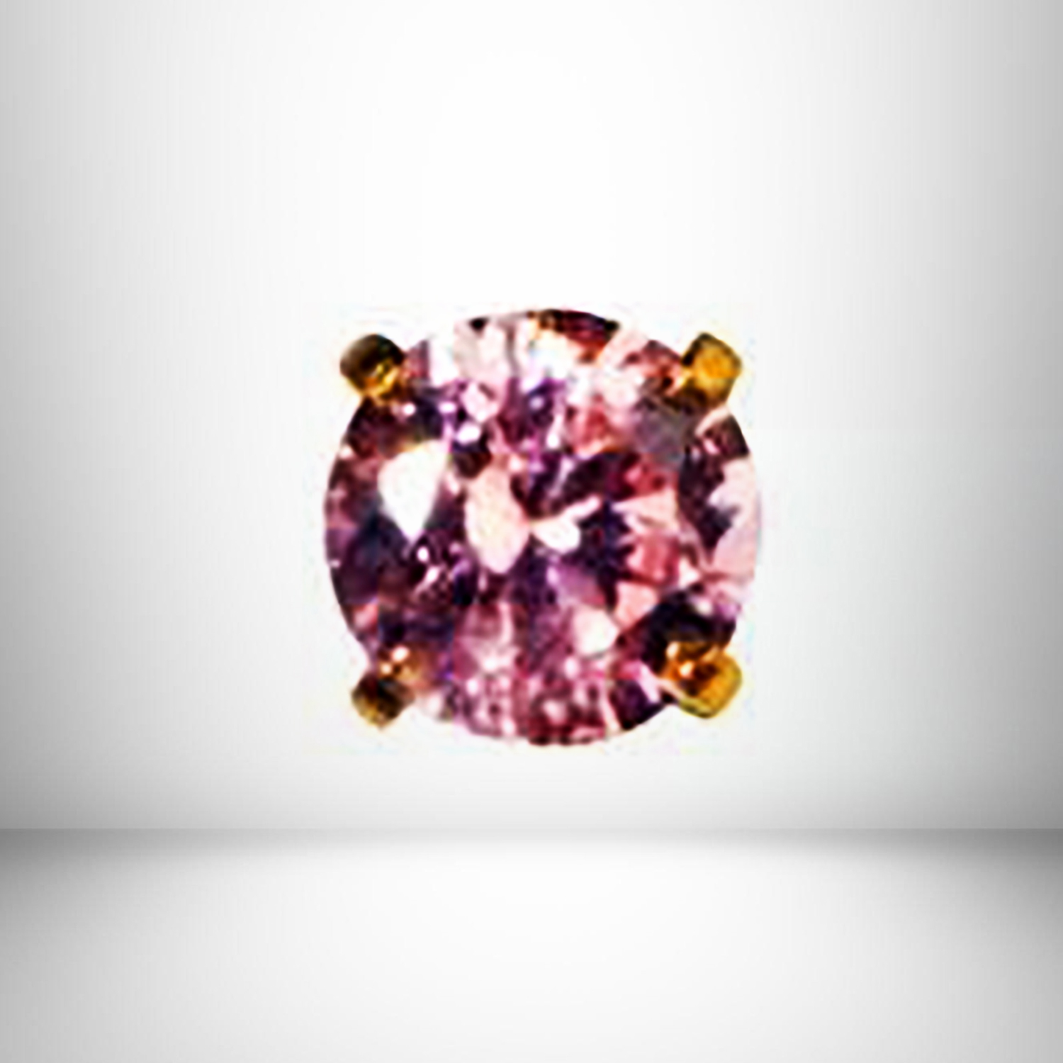 EARRING 5mm GP CZ Pink Ice 24K