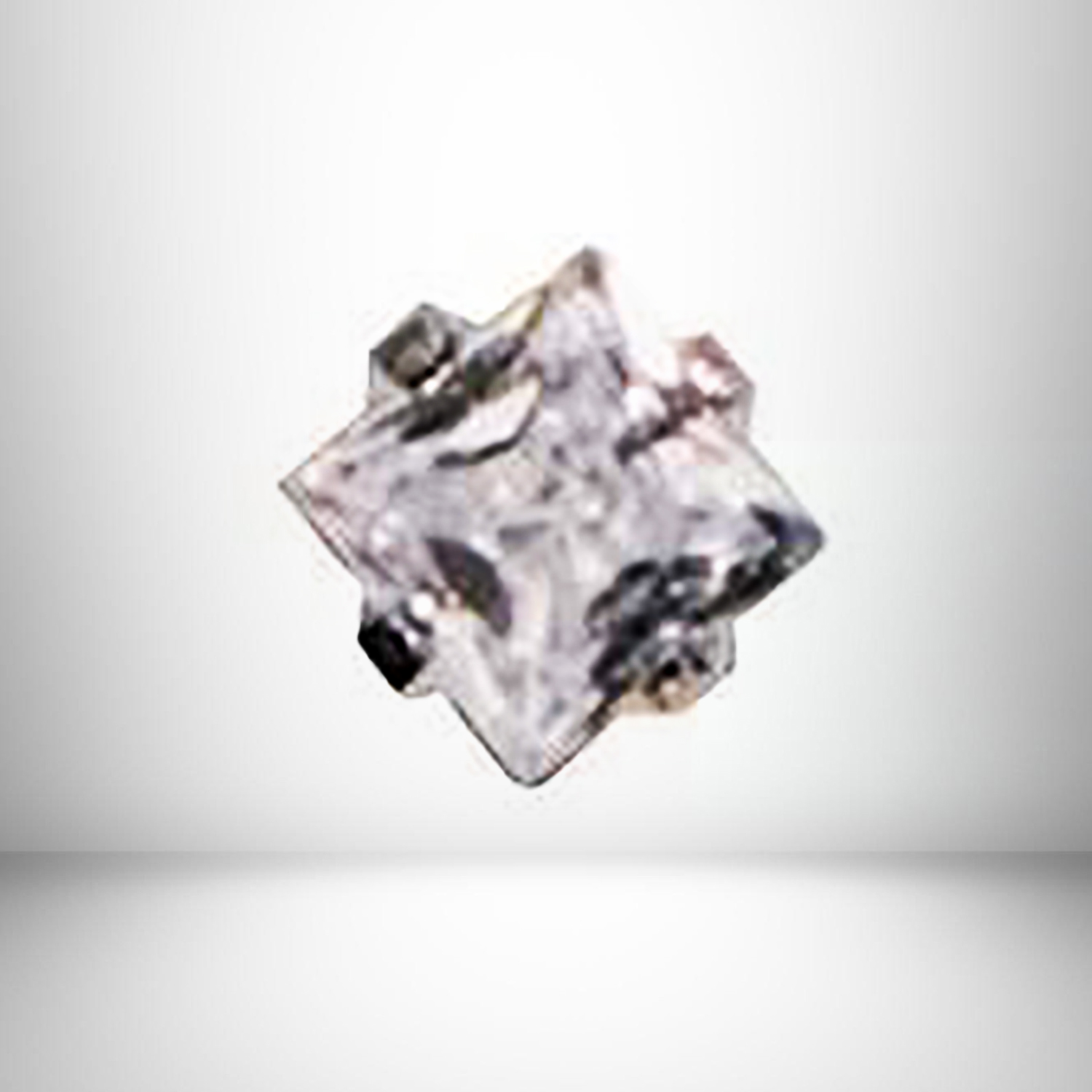 CZ Square 7mm EARRING GP 24K