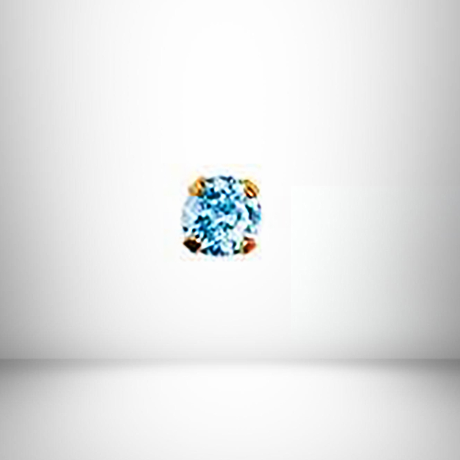 March EARRING Aquamarine 3mm Stud 24kt