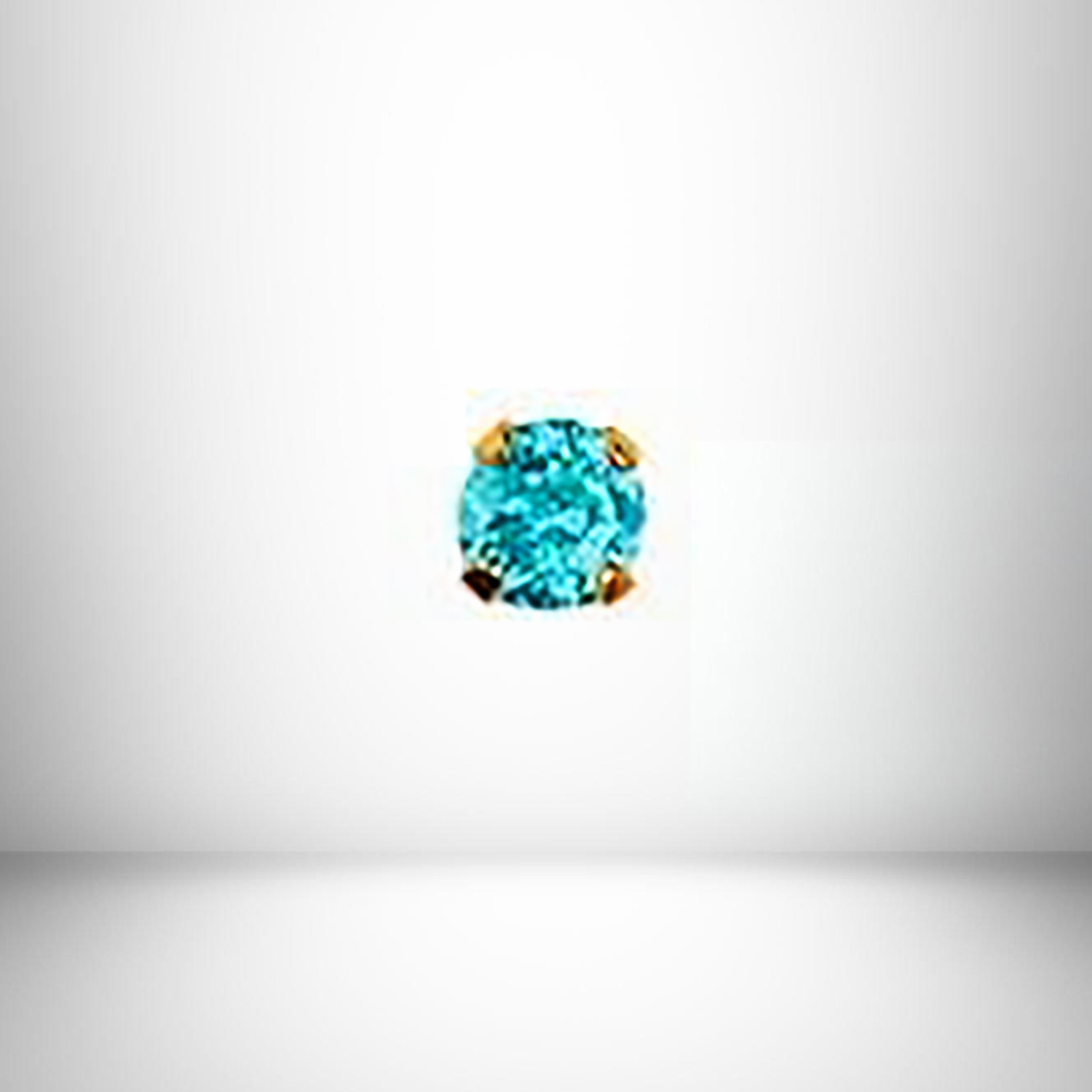 24kt 3mm EARRING Tiffany Zircon December