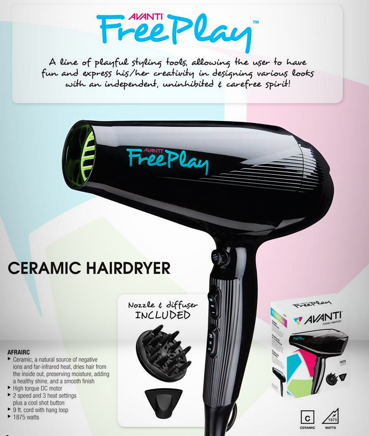 Avanti Freeplay Hair Ceramic Dryer