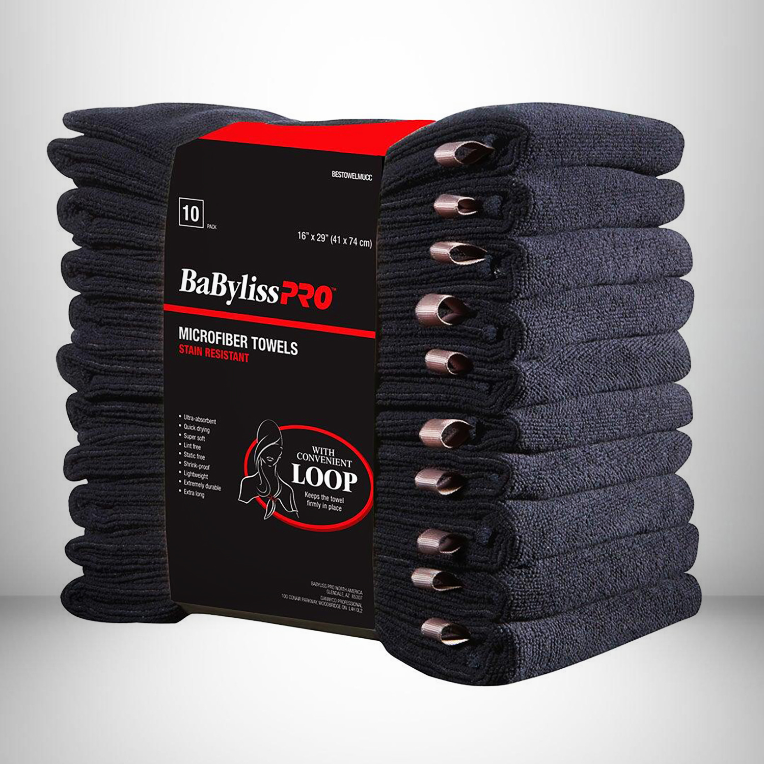 BESTOWELMUCC 10pk Towel Microfiber Black