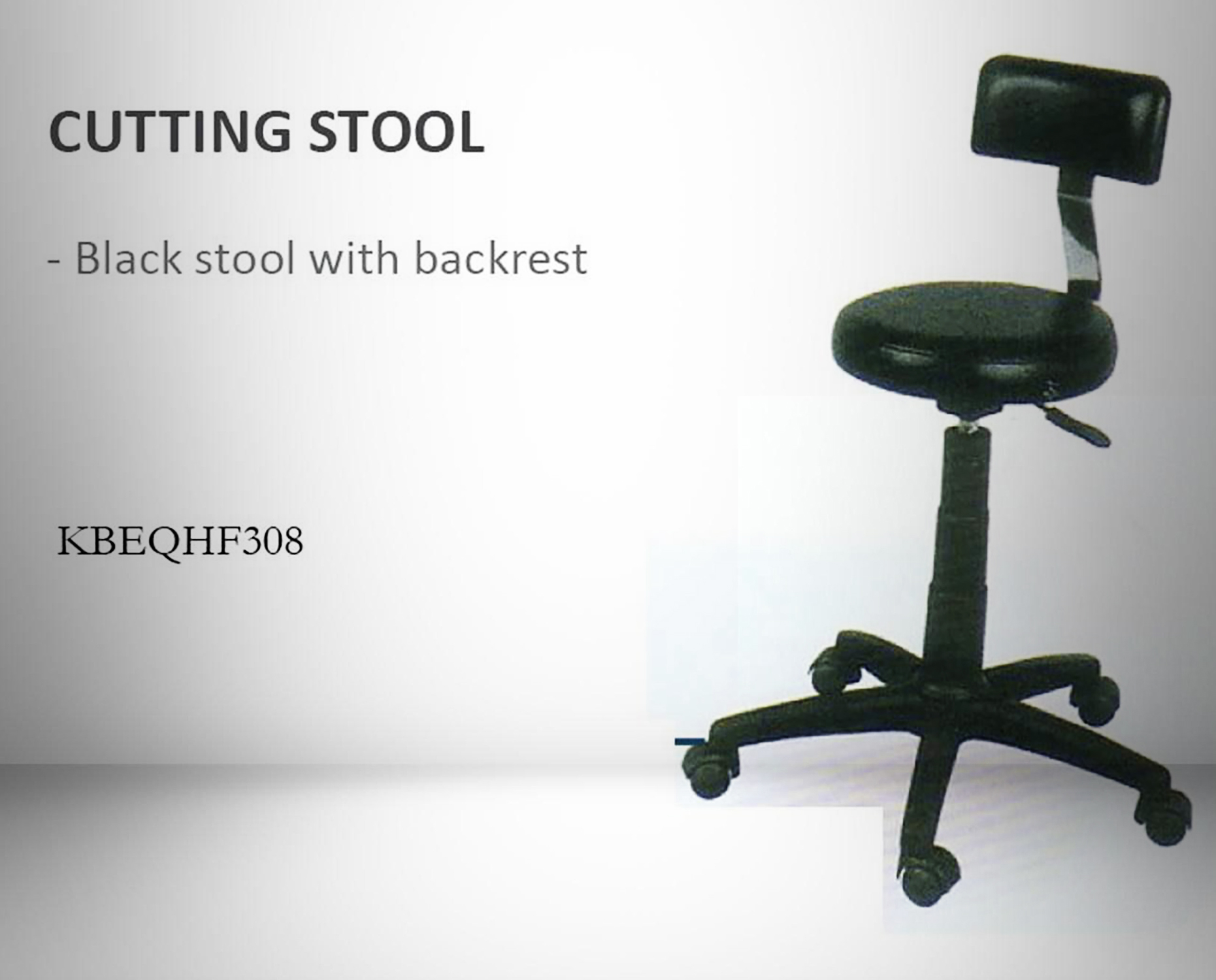 Backrest Stool Black HF308 With