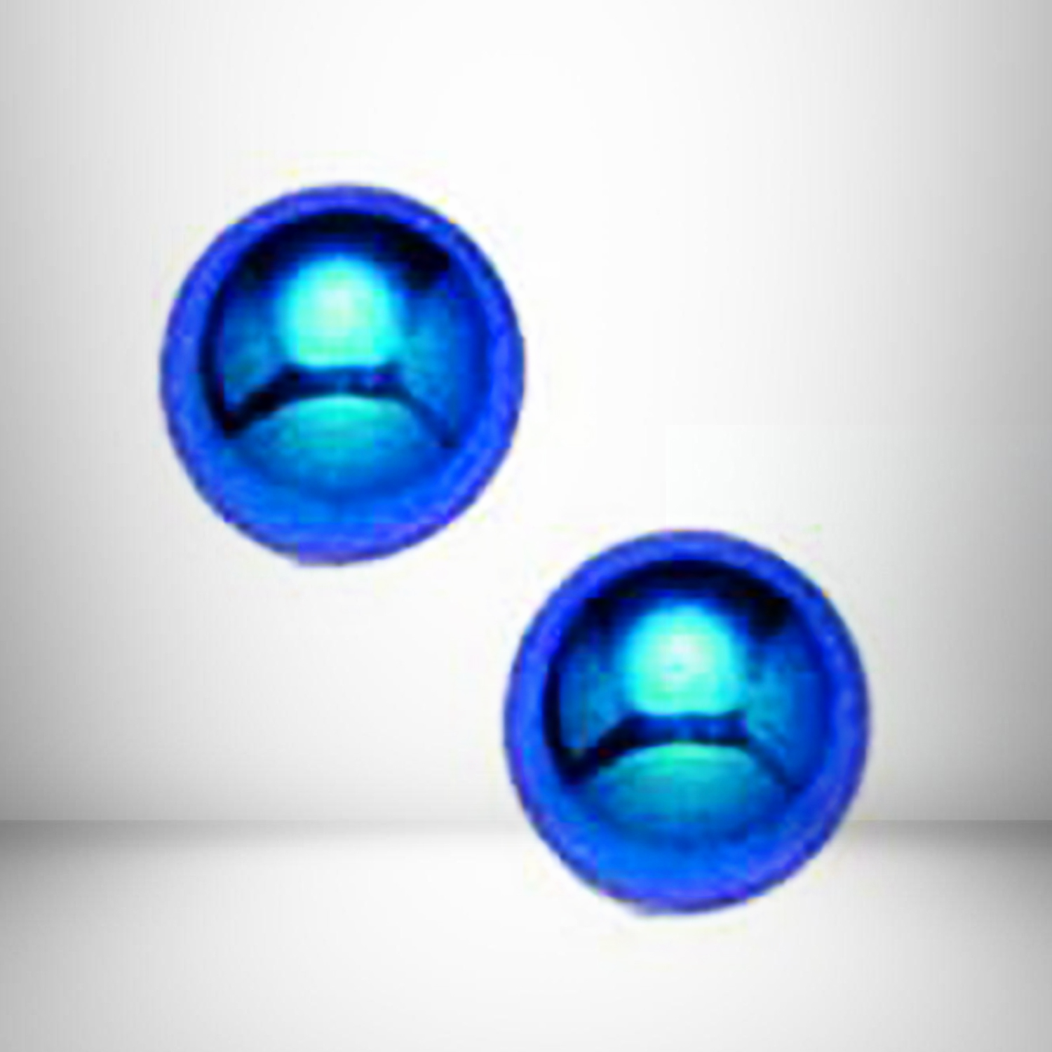 Titanium Blue Ball 4mm EARRING Anodized
