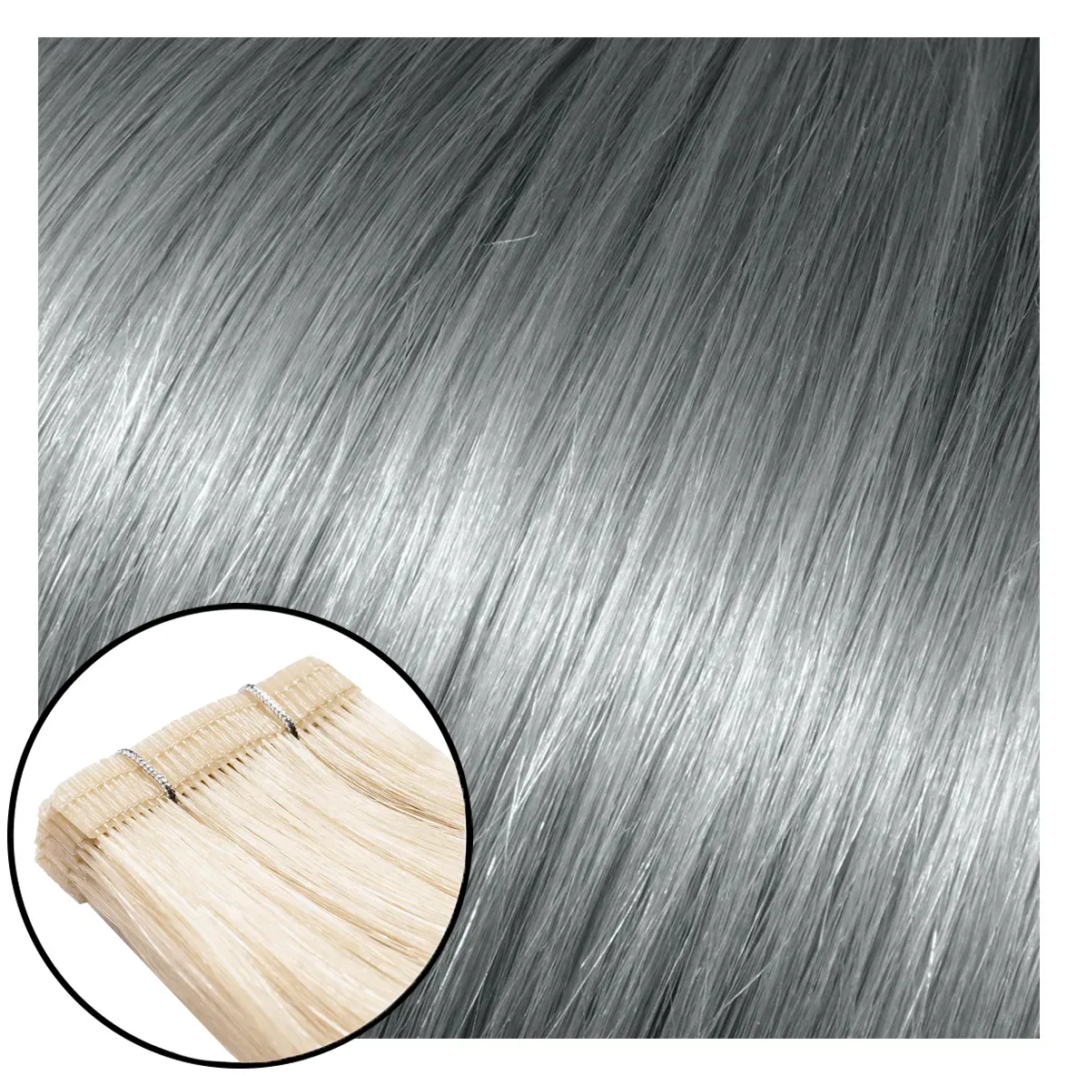 Babe Tape-In Hair Extensions Silver/Stella 18"