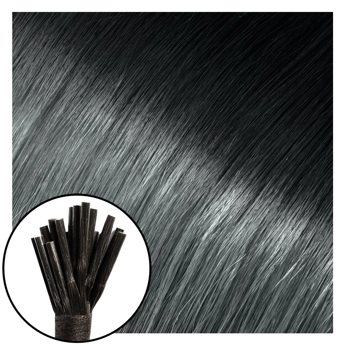 Babe I-Tip Hair Extensions #1B/Silver Ombre Sasha