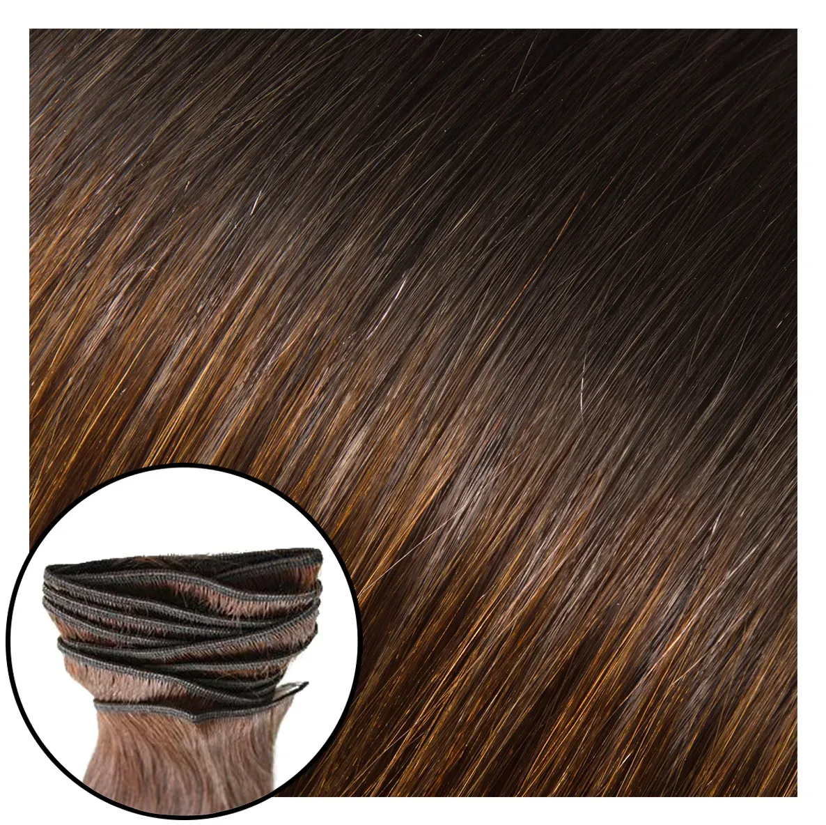 Babe Machine Sewn Weft Hair Extensions #1B/6 Ombre Doris