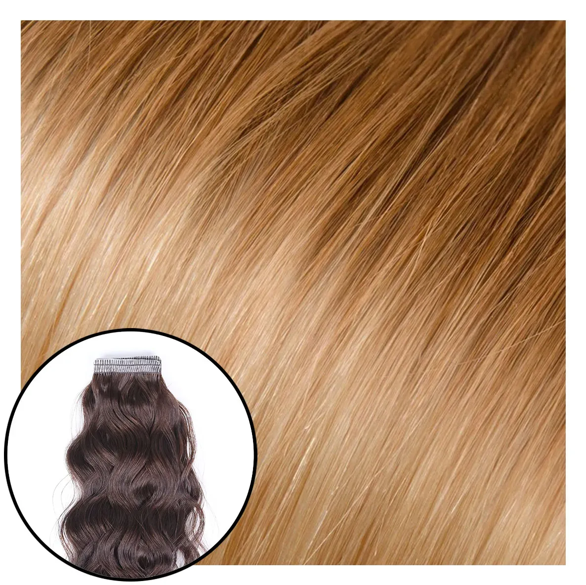 Babe Tape-In Curly Hair Extensions #12/600 Ombre Gabby 22"