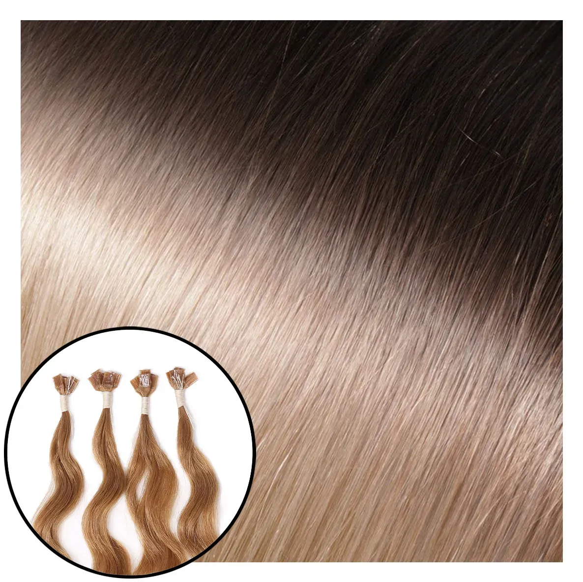 Babe Fusion Curly Hair Extensions #1B/60 Ombre Stevie 22"