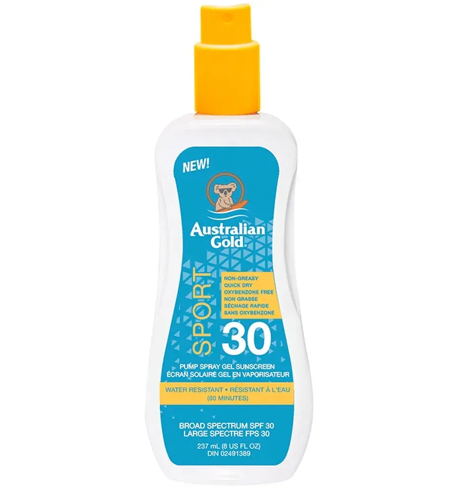 Australian Gold Sport Pump Spray Gel SPF 30 Sunscreen 6oz