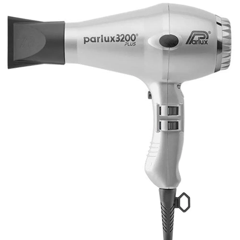 Parlux 3200 PLUS Hairdryer Silver- Extra Powerful Airflow – Made in Italy