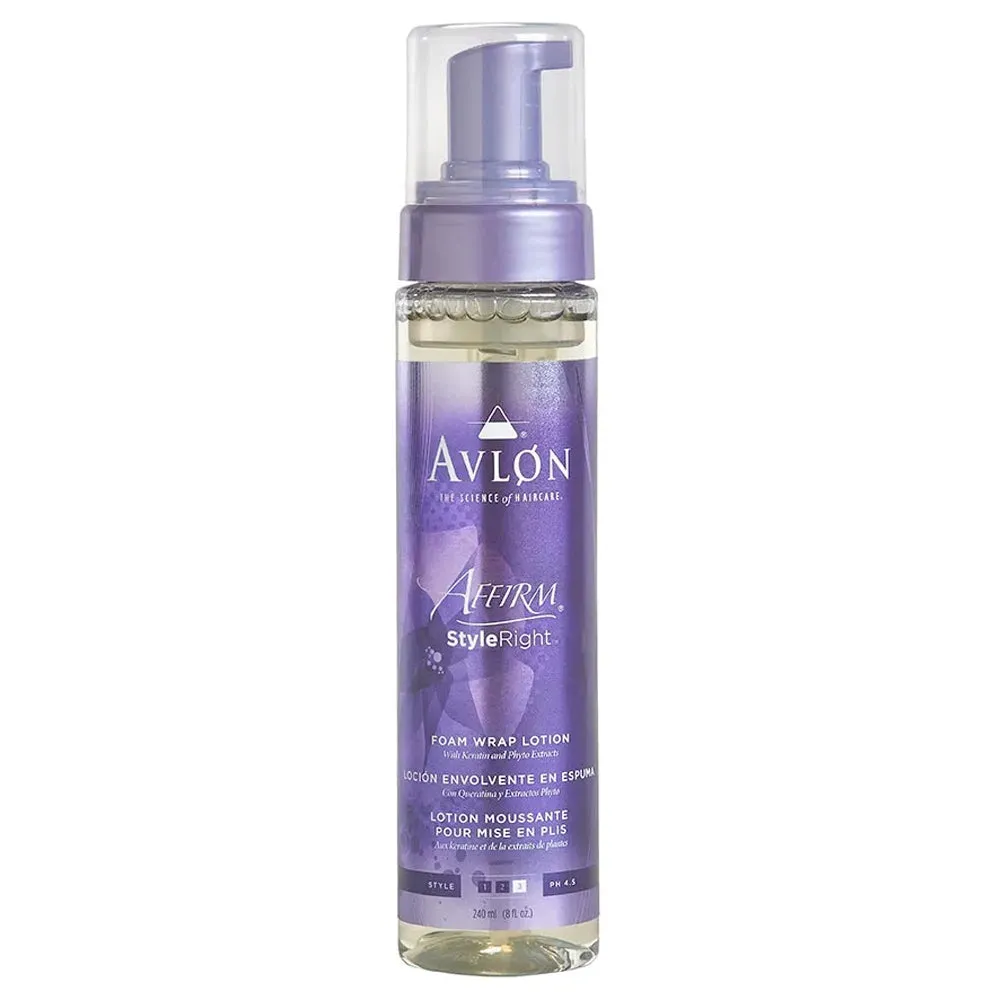 Affirm StyleRight Foam Wrap Lotion – 8 oz. (240 mL) – For luxurious hair styles full of body and shine