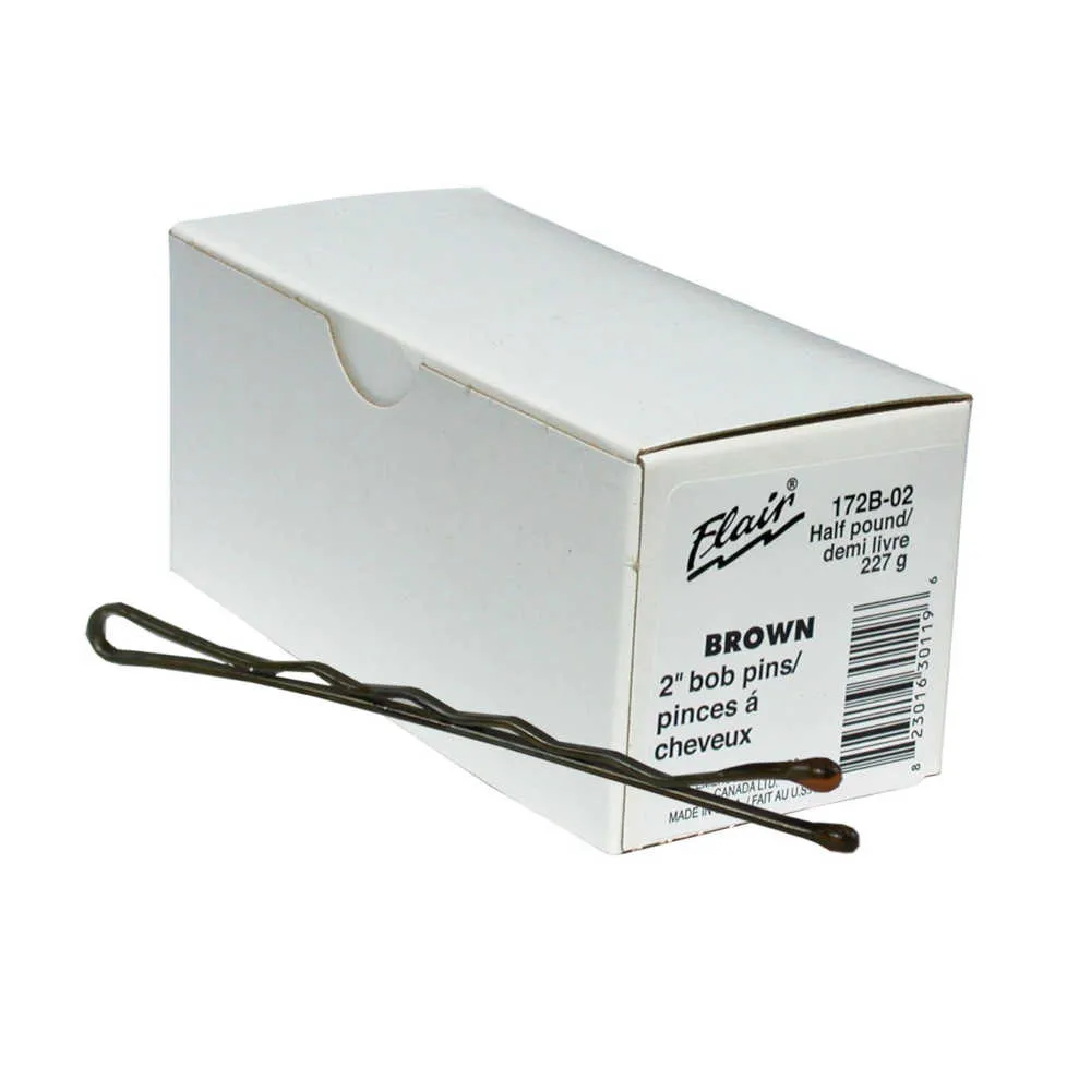 Flair Bobby Pins Brown 2″ – 1/2 lbs. Box – 172B-02