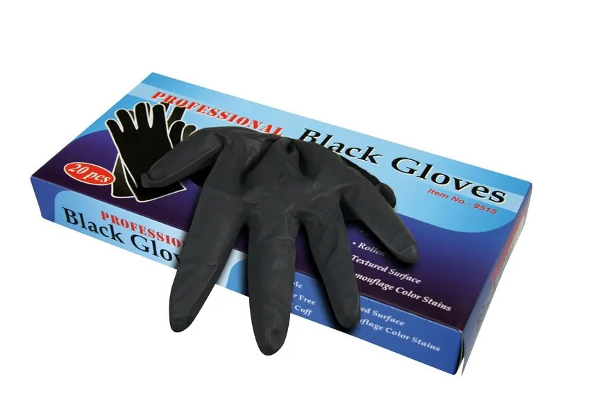 Reusable Latex Gloves MEDIUM Black 20pc