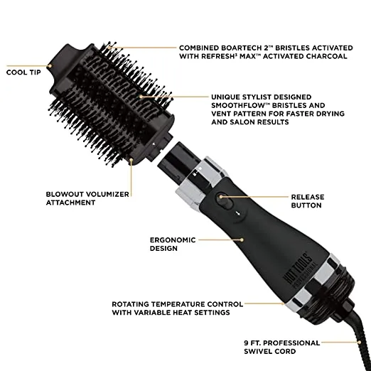 2.8″ Hot Tools Professional One-Step Blowout – with Detachable Head Black Gold
