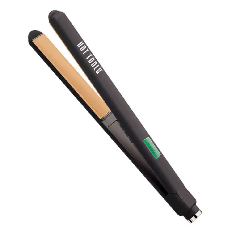 Hot Tools Nano Ceramic Flat Iron Extra-Long 1″ Plates – Dual Voltage – Heats to 450°F