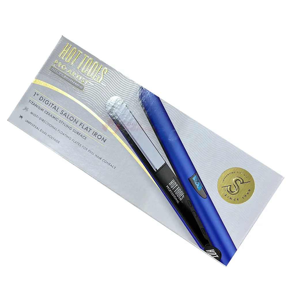 Hot Tools Radiant Blue Flat Iron 1″ – HT7110FCN – Universal Voltage & LCD Display