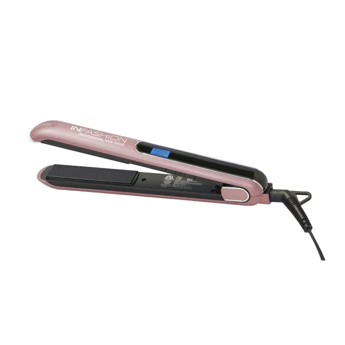 Infashion Professional Flat Iron Hair Straightener – Rose Gold 1″ – AET2003-RG
