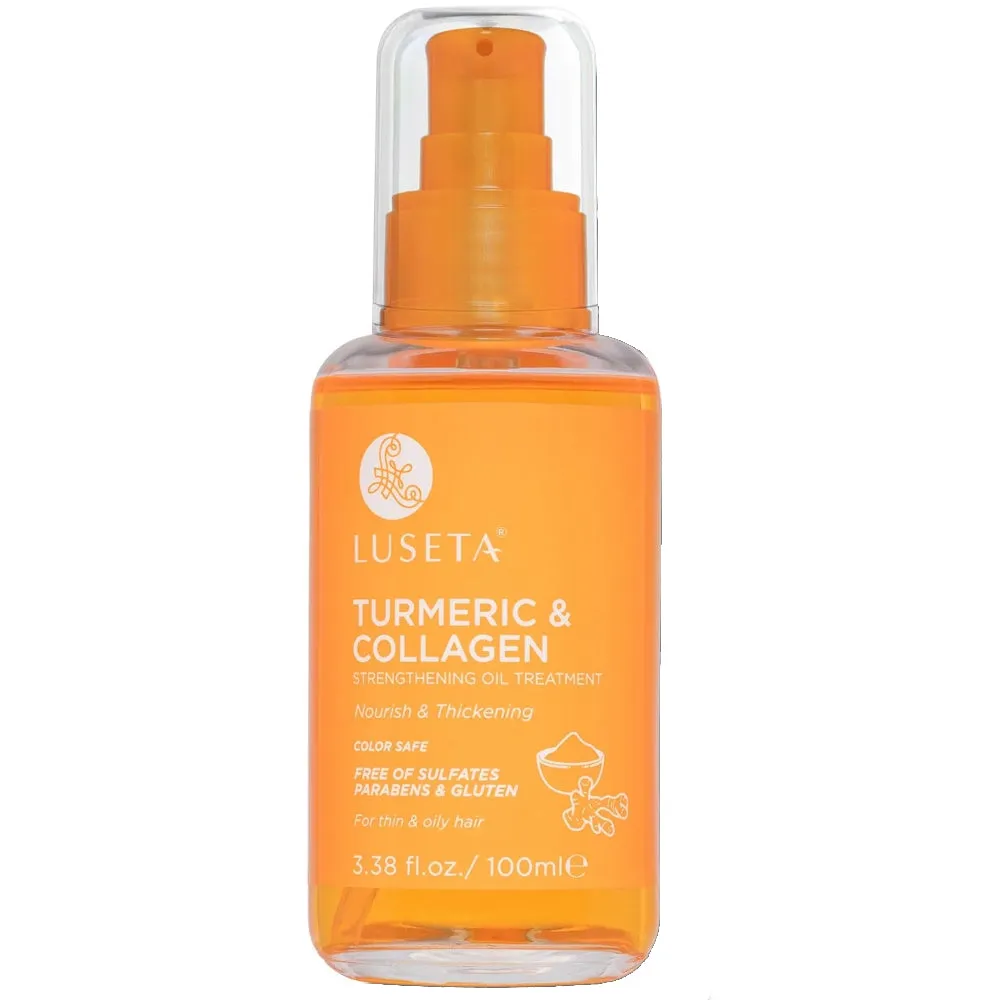 Luseta Turmeric & Collagen Strengthening Oil Treatment 100 mL – For Thin & Oily Hair