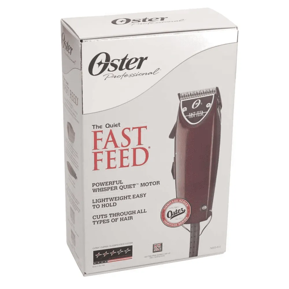 Oster Fast Feed Adjustable Pivot Motor Hair Clippers 76023-510 – Adjustable Steel Blade Adjusts Between Sizes 000 and 1 – 4 Guide Combs