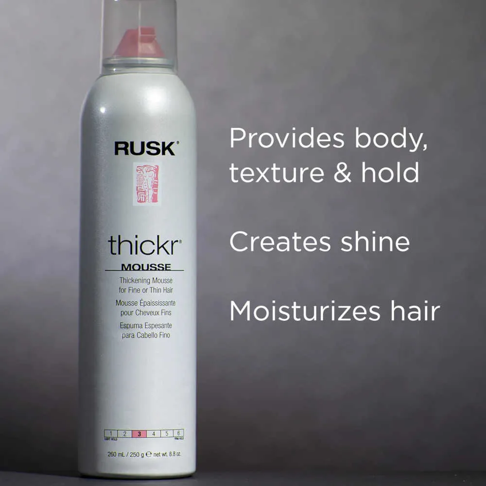 Rusk Thickr Mousse Designer Collection – 250 mL (8.8 oz.) – For Fine or Thin Hair