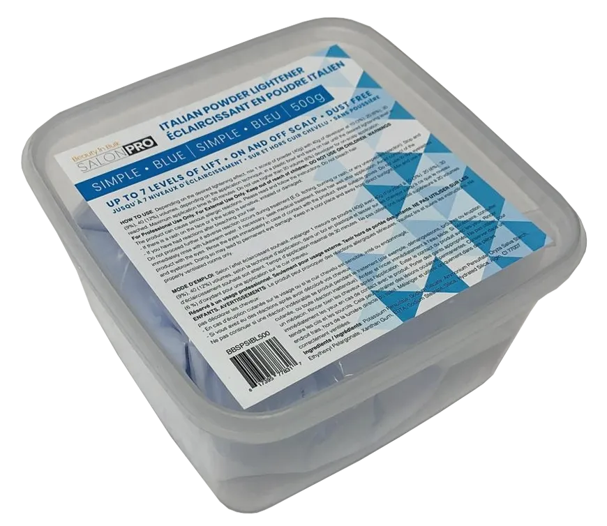 Salon Pro simple Italian Blue Powder Bleach 500g