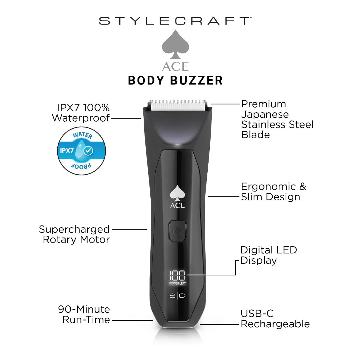 StyleCraft ACE BODY BUZZER Hair Trimmer