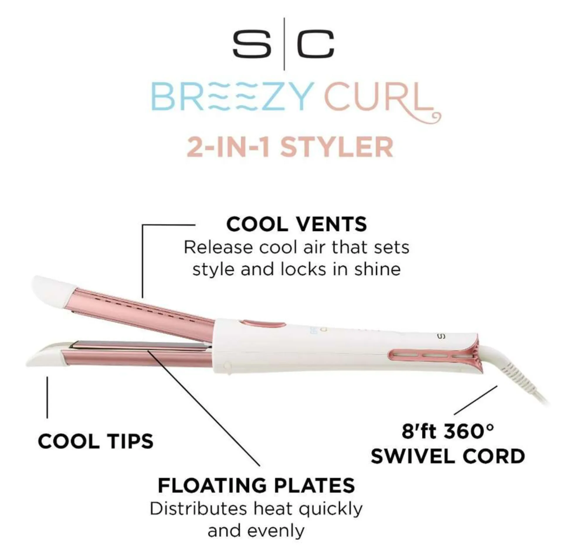 StyleCraft Breezy Curl 2-IN-1 COOL AIR HAIR STYLER
