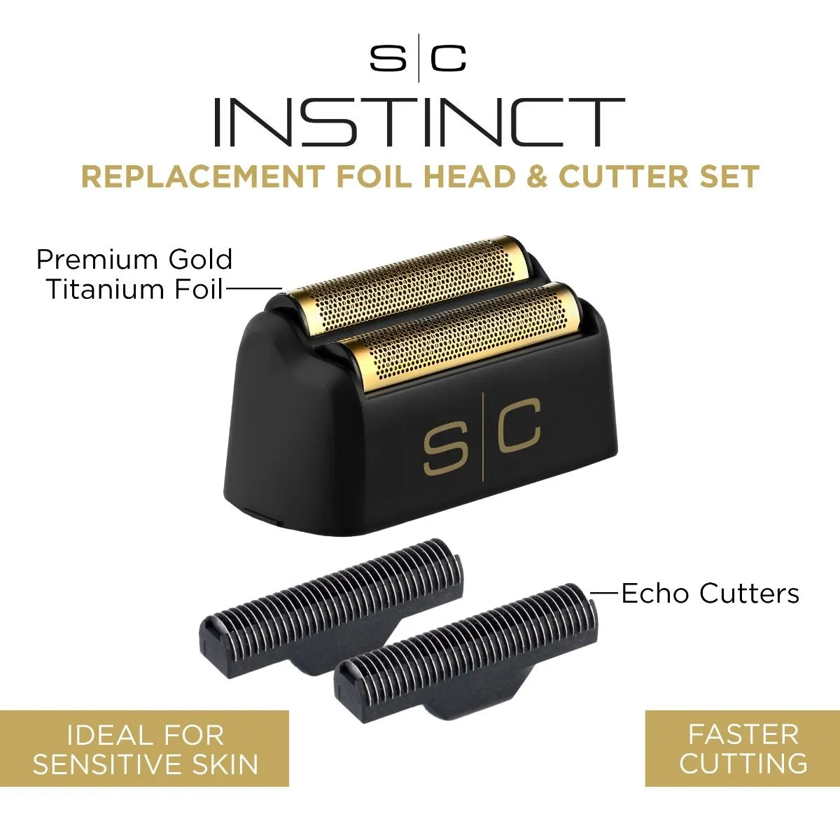 StyleCraft GOLD Titanium Foil and ECHO Cutter for Instinct Foil Shaver