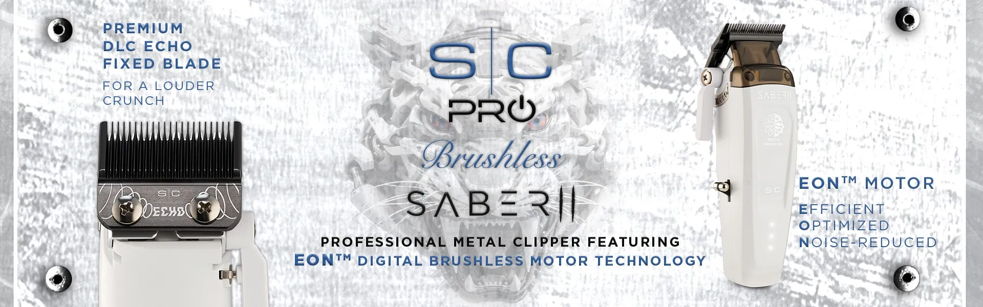 StyleCraft SABER 2 CLIPPER – PROFESSIONAL CORDLESS MODULAR HAIR CLIPPER WITH EON DIGITAL BRUSHLESS MOTOR – WHITE