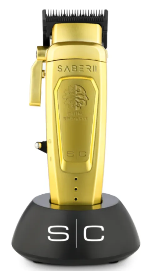 StyleCraft SABER 2 CLIPPER – PROFESSIONAL CORDLESS MODULAR HAIR CLIPPER WITH HIGH-TORQUE DIGITAL BRUSHLESS MOTOR IN GOLD