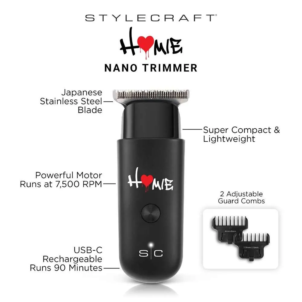 Stylecraft HOMIE – Super Compact Nano Trimmer with FREE CHARGING BASE!