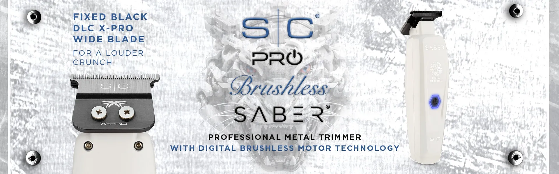 Stylecraft SABER – PROFESSIONAL FULL METAL BODY TRIMMER – WHITE