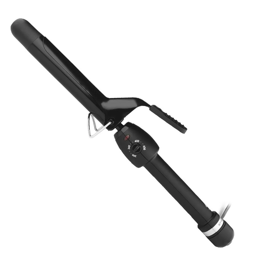 Stylecraft BLACK GOLD CURLING IRON – PROFESSIONAL CERAMIC BARREL 1″ INCH HAIR CURLING IRON