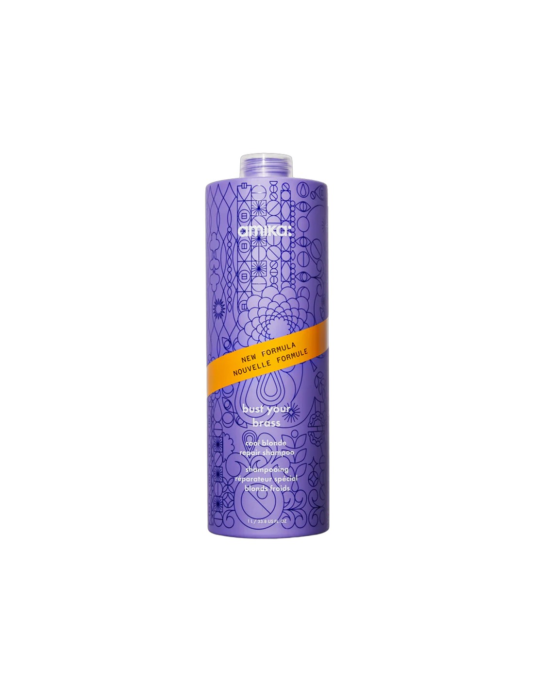 amika - Bust Your Brass - Cool Blonde Repair Shampoo - 1000ml