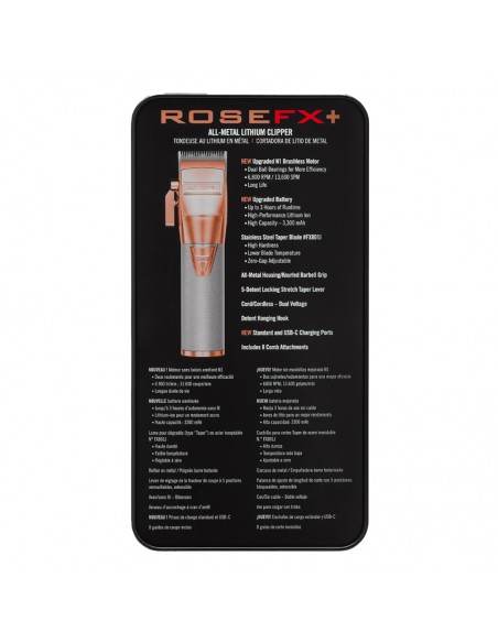 BabylissPRO Clipper - RoseFX+ Metal Lithium Clipper view 6