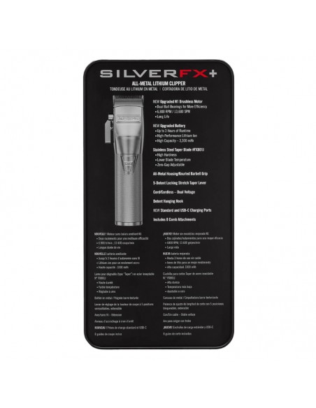 BabylissPRO Clipper - SilverFX+ Metal Lithium Clipper view 6