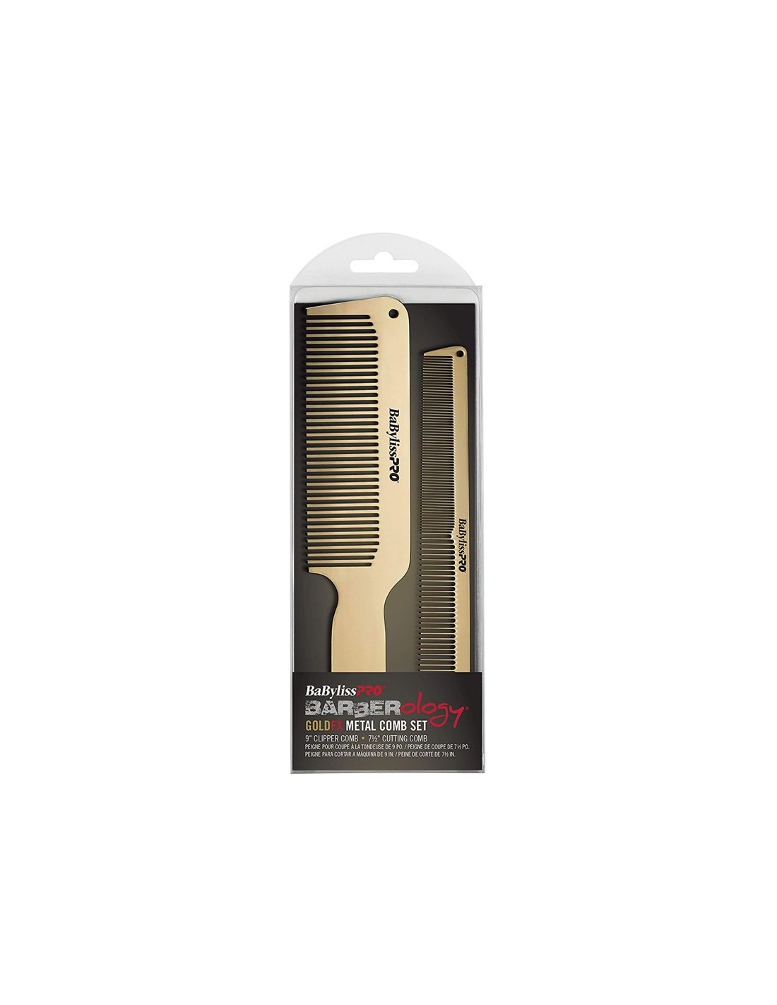 BabylissPRO Comb - GoldFX Metal Comb Duo