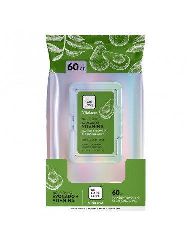 BCL Be Care Love - VitaLuxe Makeup Removing Cleansing Wipes - Nourishing Avocado + Vitamin E 60ct view 2