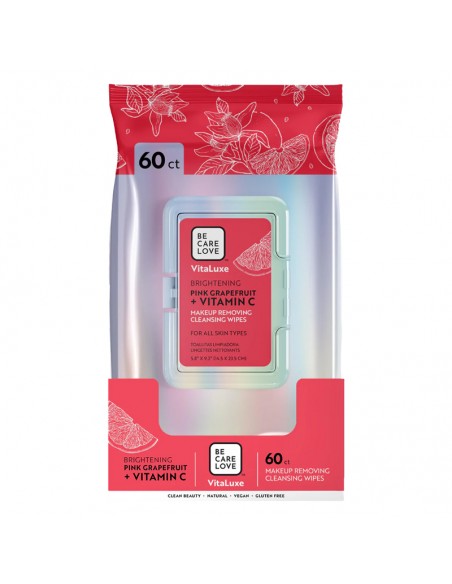 BCL Be Care Love - VitaLuxe Makeup Removing Cleansing Wipes - Pink Grapefruit + Vitamin C 60ct view 3