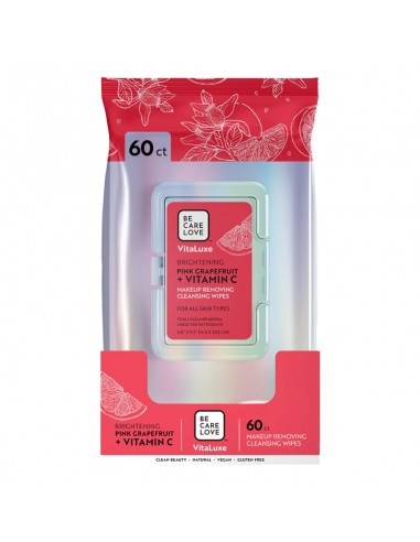 BCL Be Care Love - VitaLuxe Makeup Removing Cleansing Wipes - Pink Grapefruit + Vitamin C 60ct view 2
