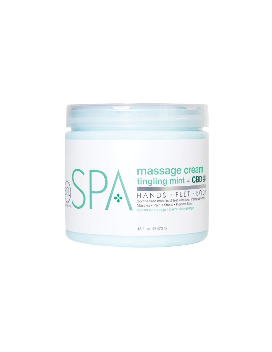 BCLspa - Tingling Mint & CBD Massage Cream - 473ml