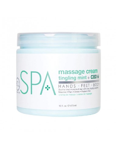 BCLspa - Tingling Mint & CBD Massage Cream - 473ml view 2
