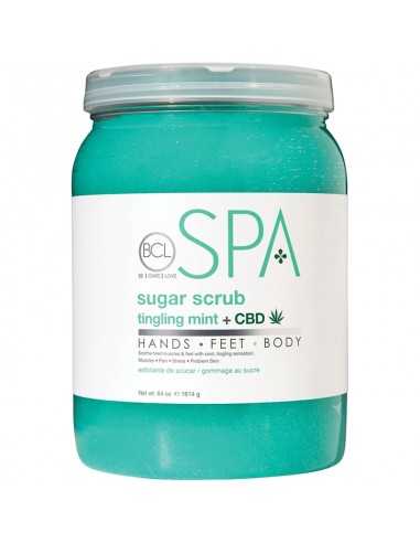 BCLspa - Tingling Mint & CBD Sugar Scrub - 1814g view 2
