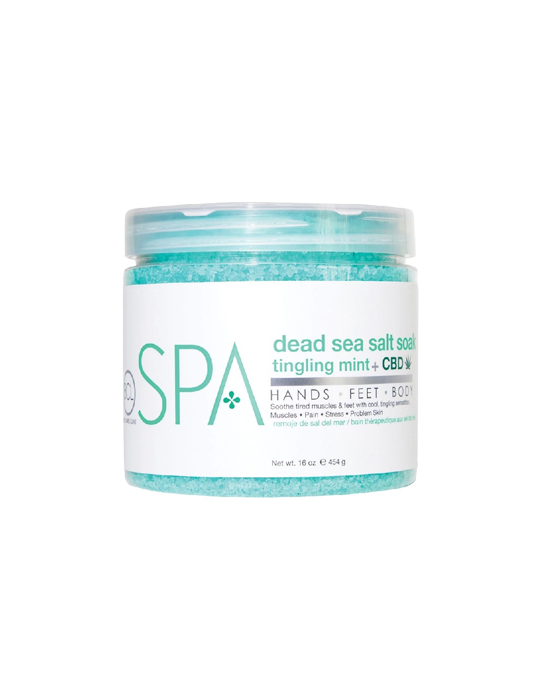 BCLspa - Tingling Mint + CBD Dead Sea Salt Soak - 454g