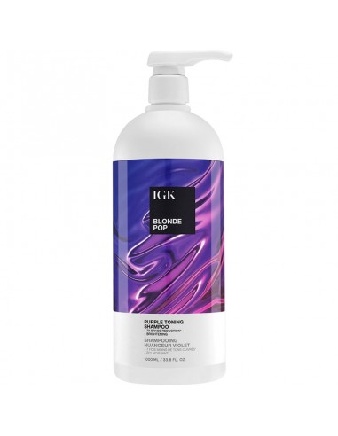 IGK - Blonde Pop - Purple Toning Shampoo - 1000ml view 2
