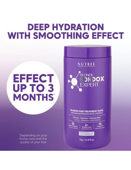 Nutree Brazilian Bondox Expert Hair Mask Blonde Hair - 1000g view 4